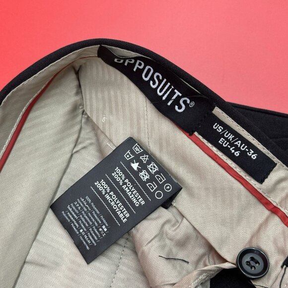 OppoSuits Slim-Fit Tuxedo Set Men's Size 36R Black Suit Jacket & Pants Set NIB - Picture 14 of 16